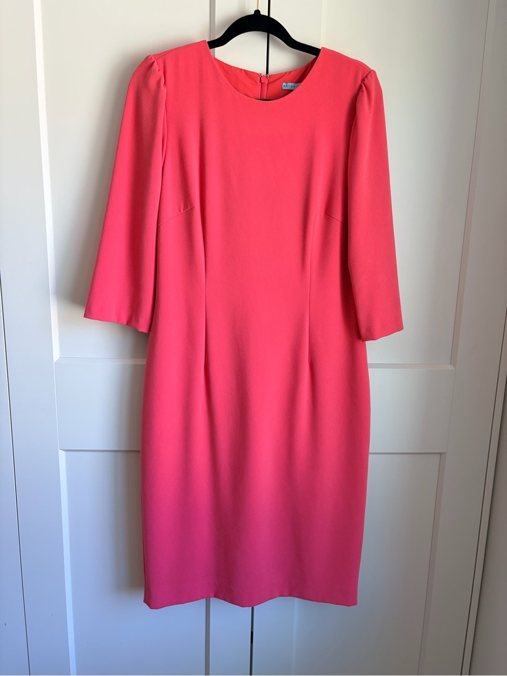 ANTONIO MELANI Coral-Pink Midi Sheath Dress | 10